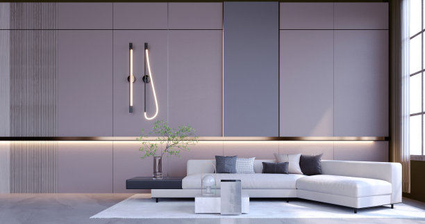 一个白色的大沙发。图片下载