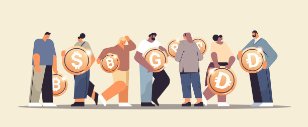 从事金融货币平台工作的商人、投资者、持有金币的分析师投资股票市场图片下载