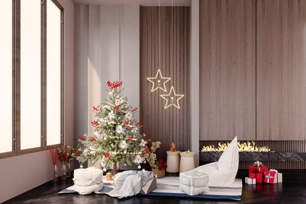 装饰成圣诞节的风格。图片下载