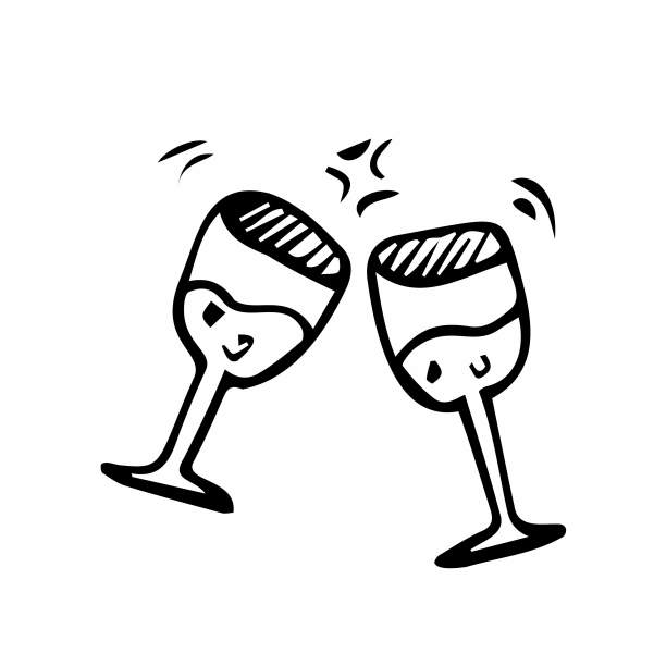 涂鸦风格欢呼庆祝插图矢量格式。图片下载