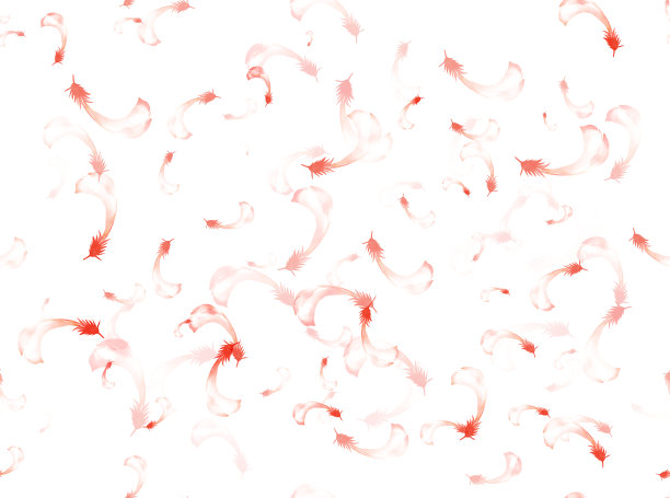 羽毛跳舞的插图。(无缝)图片下载