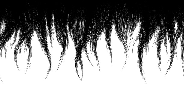 像头发一样的单色线条画的框架。图片下载
