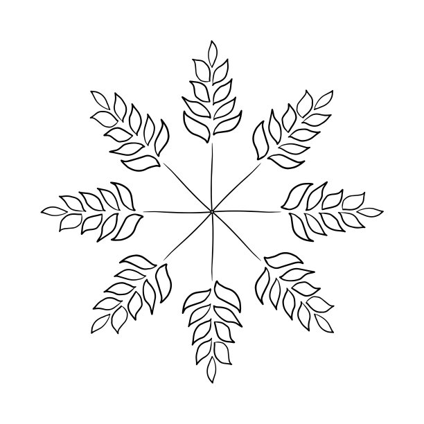 带有叶子的圆形装饰图案。图片下载