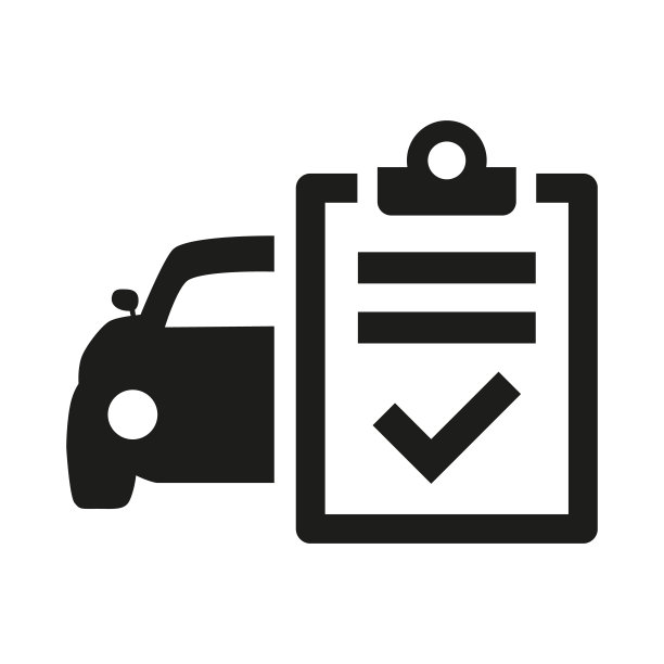 白色背景上的汽车列表图标。图片下载