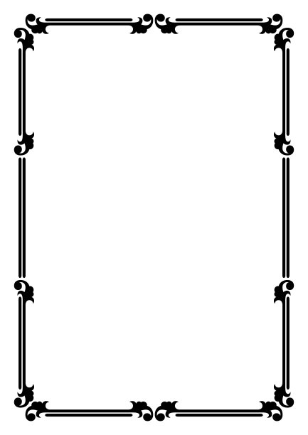 装饰黑色矩形框架。A3、A4比例。图片下载