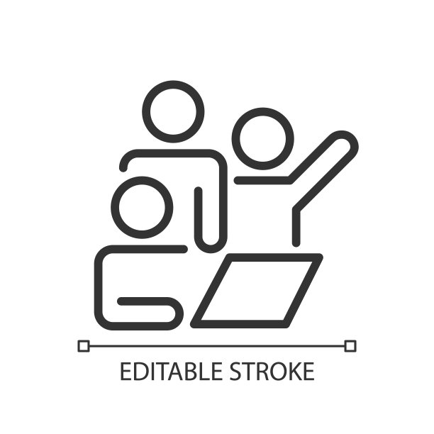 团队会议像素完美线性图标图片下载