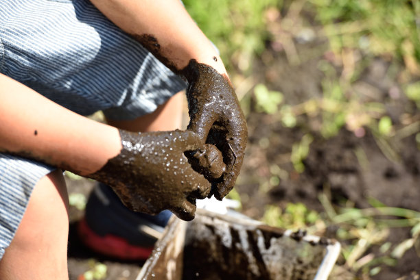 在阳光明媚的日子里玩泥巴图片下载