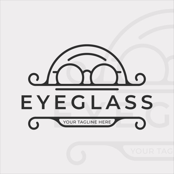 眼镜标志线艺术与复古风格矢量插图模板图标图形设计。眼镜或眼镜的标识和符号，用于光学和商务公司图片下载