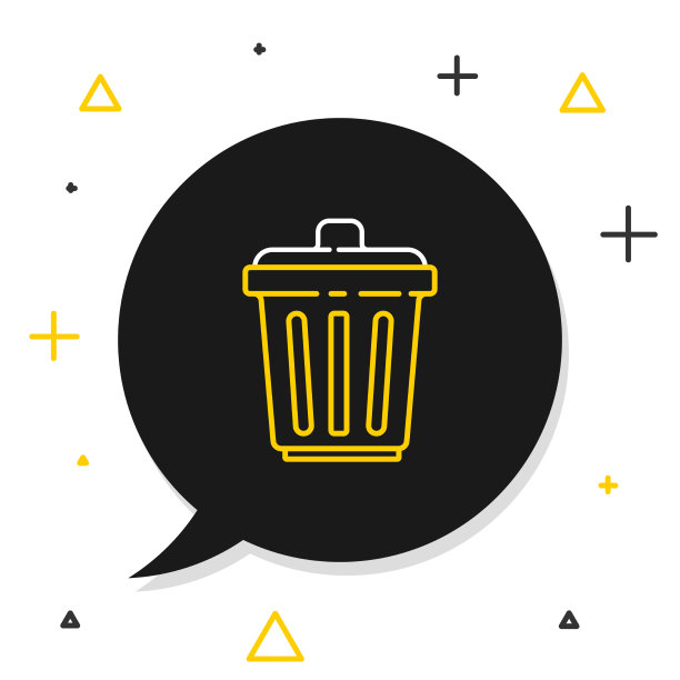 行垃圾桶图标孤立在白色背景上图片下载