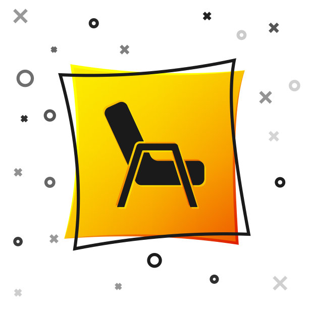 黑色扶手椅图标孤立在白色背景图片下载