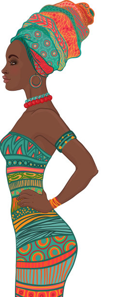 美丽的非裔美国女人的肖像图片下载