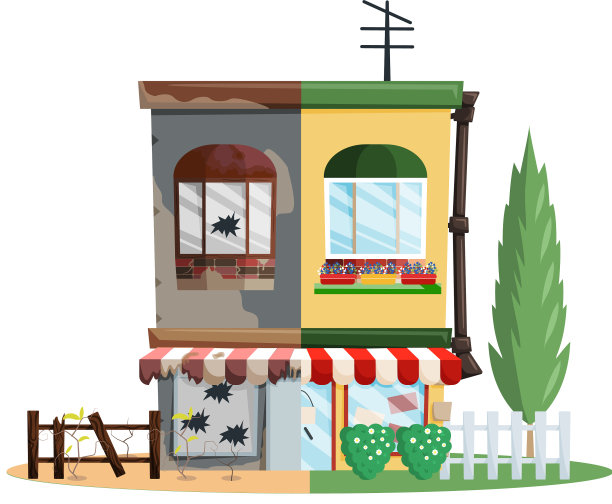 家庭装修老房子前后维修图片下载