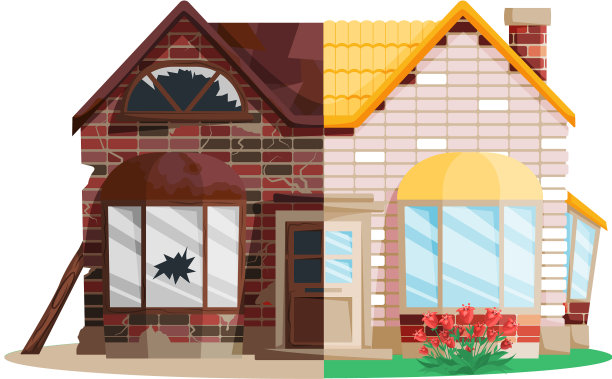 家庭装修老房子前后维修图片下载