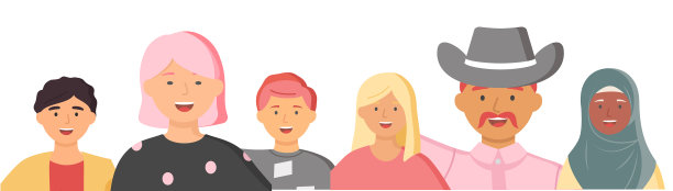 多种族的人站在一起图片下载