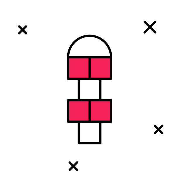 填充轮廓跳房子图标孤立在白色图片下载