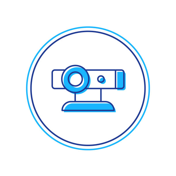 填充轮廓网络摄像机图标孤立在白色上图片下载