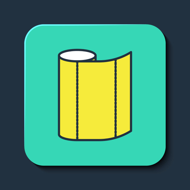 填充轮廓纺织织物卷图标孤立图片下载