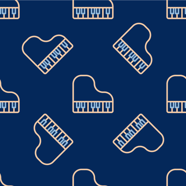 线三角钢琴图标孤立无缝模式上图片下载