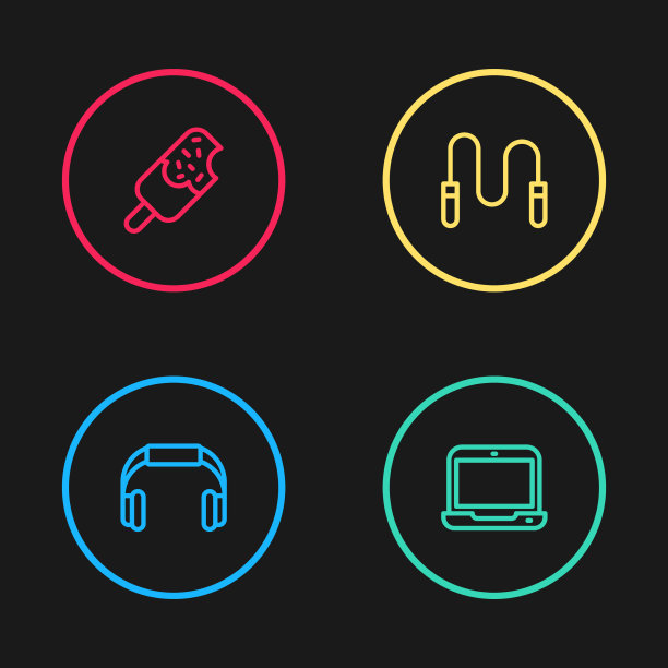 设置线路，耳机，笔记本，跳绳和冰图片下载