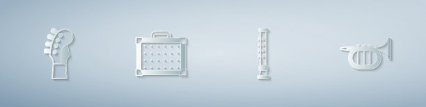 设置吉他颈放大器长笛和小号图片下载