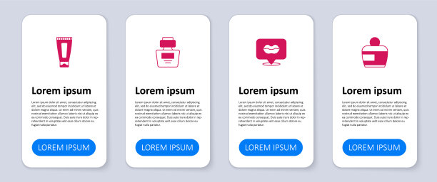 设置面霜或乳液化妆管微笑的嘴唇图片下载