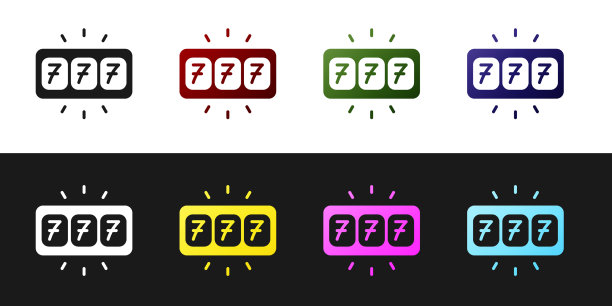 设置老虎机与幸运7头奖图标图片下载