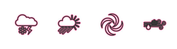 设置线云与雪和闪电龙卷风图片下载