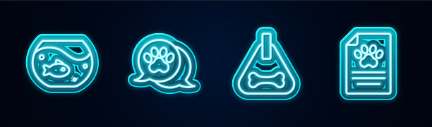 设置线水族馆与鱼爪印狗项圈图片下载