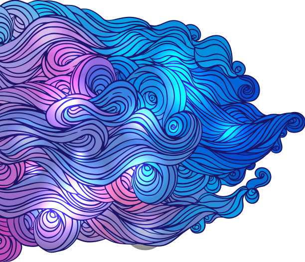 颜色抽象手绘头发图案与图片下载