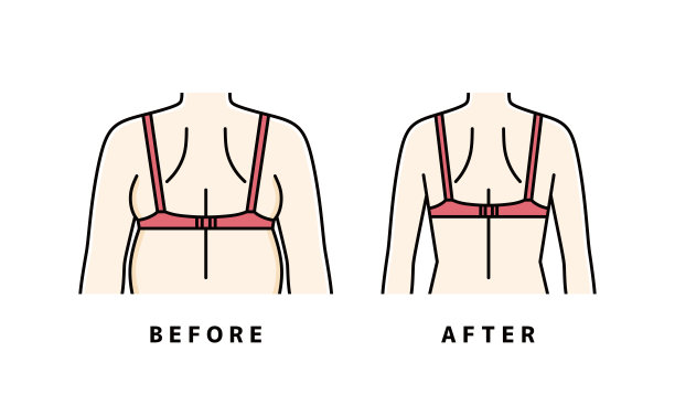 一个女人的背部的饮食插图。图片下载