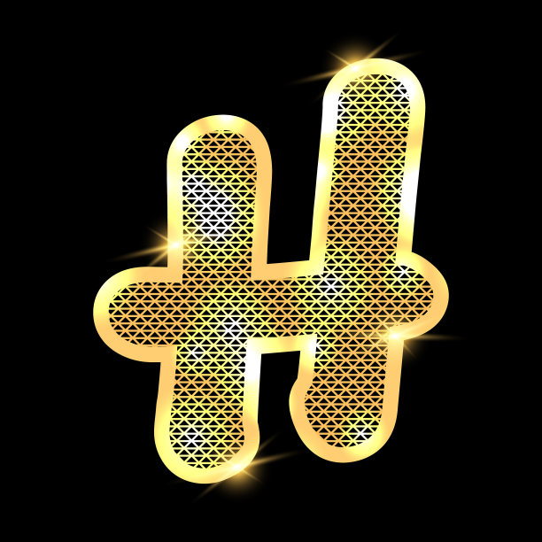 黑色的金色字母和高光图片下载