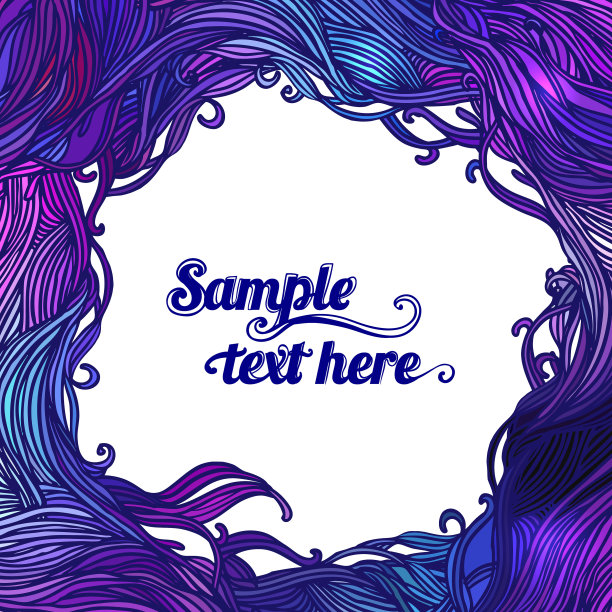 装饰框架的头发或波浪图案抽象图片下载