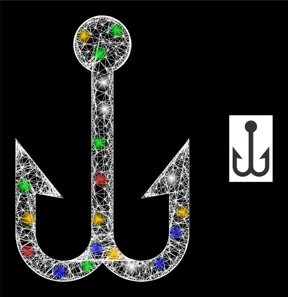 交叉网眼钓鱼双钩图标图片下载