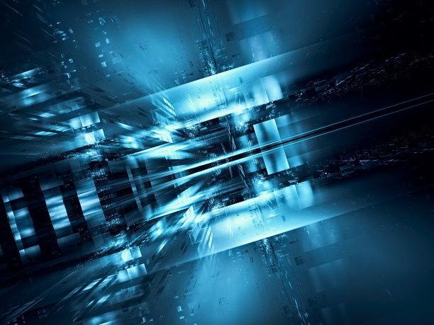 抽象技术背景-未来城市的黑暗街道- 3d插图图片下载