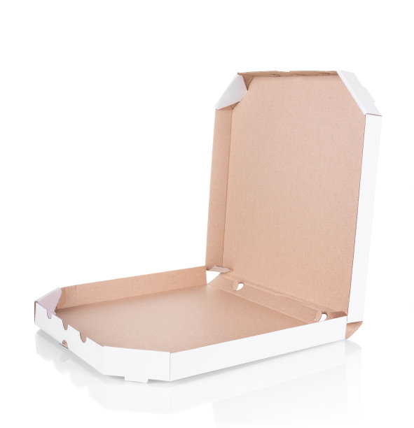 空开披萨盒孤立在白色背景上图片下载