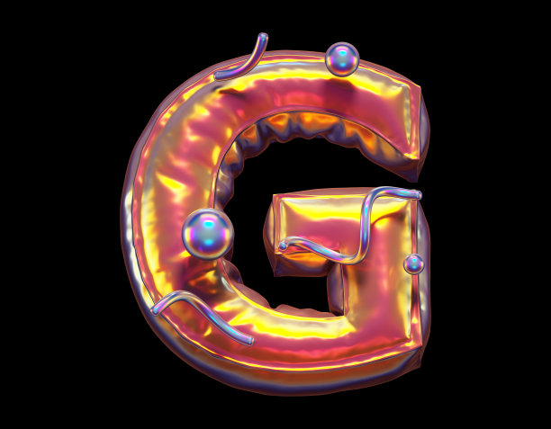 金色的抽象的字母。字母G图片下载