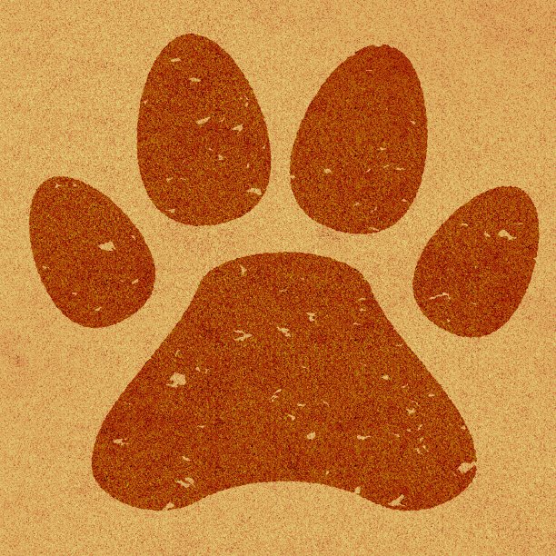 软木上印有动物脚印的插图图片下载