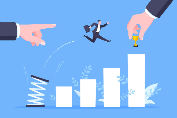 业务导师帮助改善职业生涯的跳板向量插图。图片下载