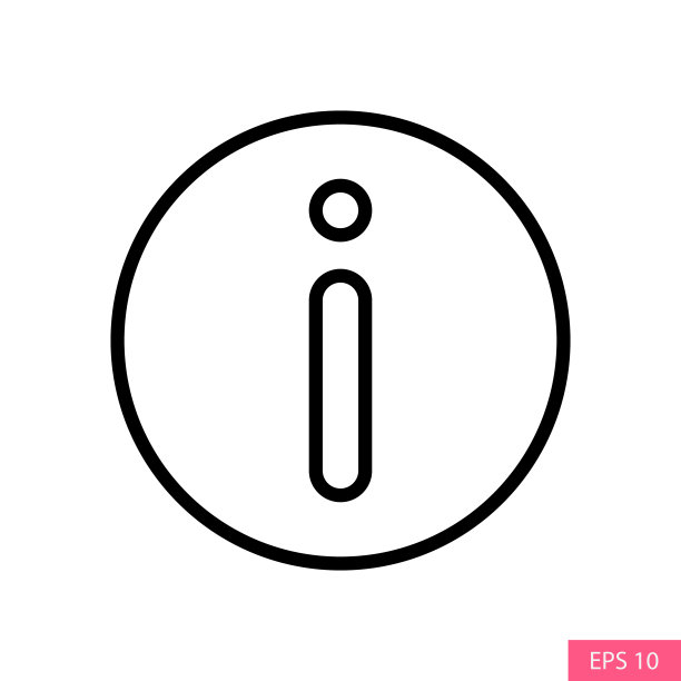 信息符号或信息符号矢量图标的大纲风格设计的网站设计，应用程序，UI，孤立在白色背景。可编辑的中风。EPS 10矢量插图。图片下载