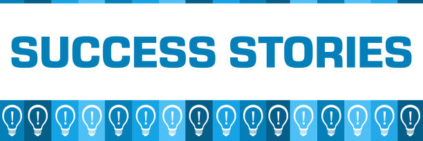 成功的故事蓝盒子水平的灯泡图片下载