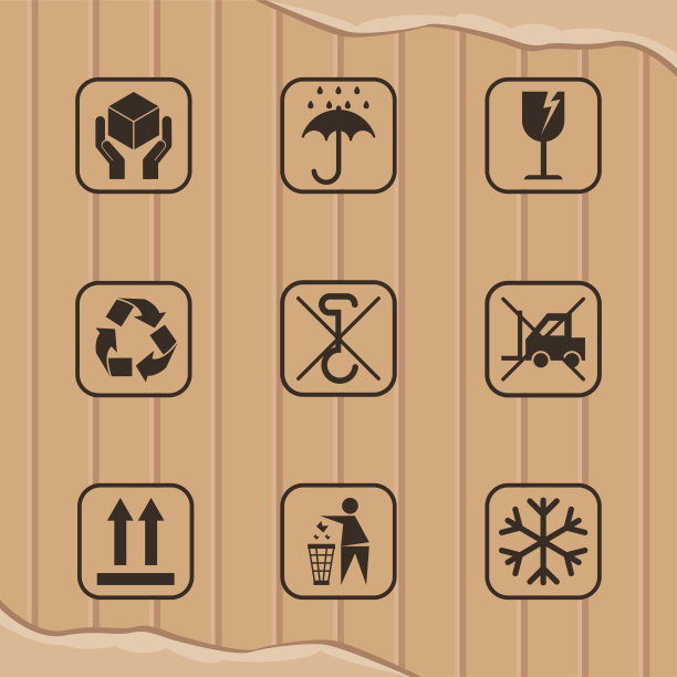 八个纸板信息图形封条图片下载