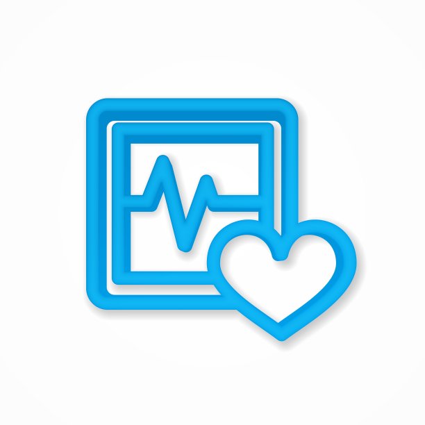 脉搏，心电图，心电图逼真的图标。三维线矢量插图。俯视图图片下载