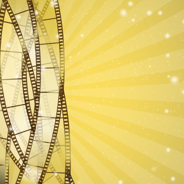 幻灯片背景是金色的光线和闪闪发光的粒子。矢量图图片下载