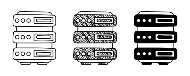 一套手绘矢量服务器涂鸦卡通风格图片下载