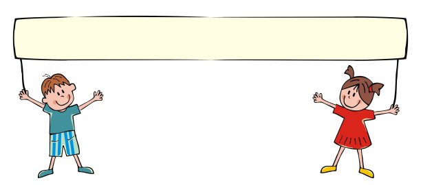 女孩和男孩，旗帜，概念，eps。图片下载