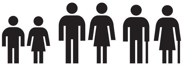 一组人的图标-家庭，人类的年龄。图片下载