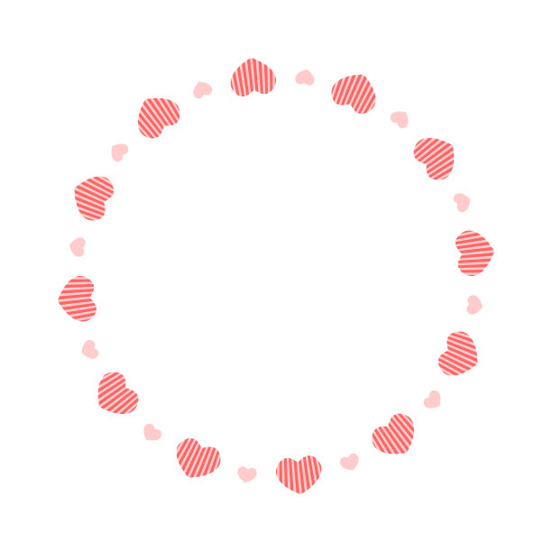心形的圆形框架。模板为情人节邀请卡，照片，图片，横幅。矢量平面插图孤立在白色背景上图片下载