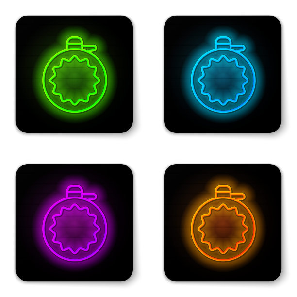 发光的霓虹灯线水壶水壶图标孤立在白色背景。旅游瓶图标。在运动中使用的水。黑色方形按钮。向量图片下载