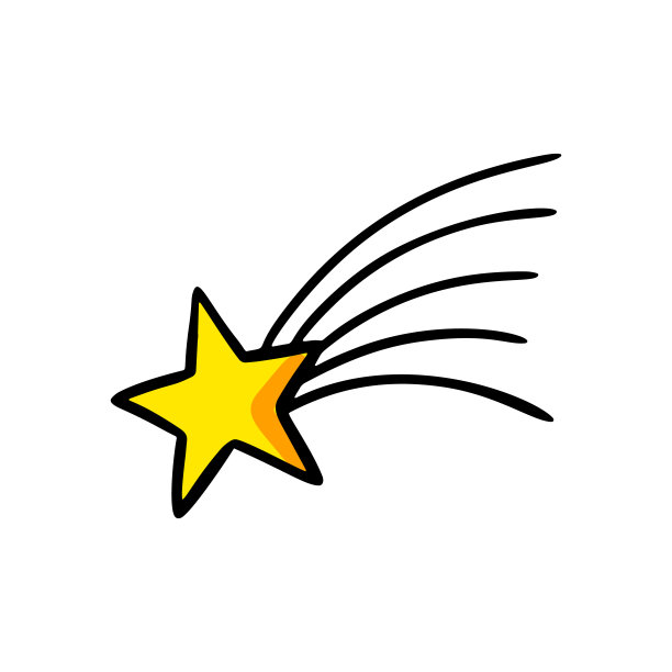 漫画中的星星彗星。矢量图图片下载