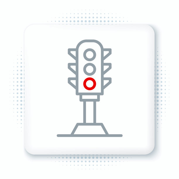 线路交通灯图标孤立在白色背景上。色彩斑斓的轮廓的概念。向量图片下载